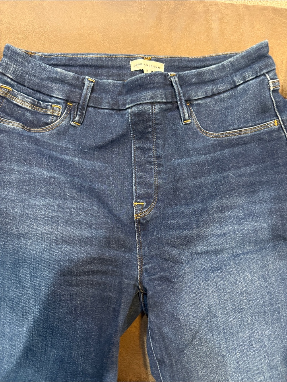 Good American Dark Blue High-Rise Stretch Jeans